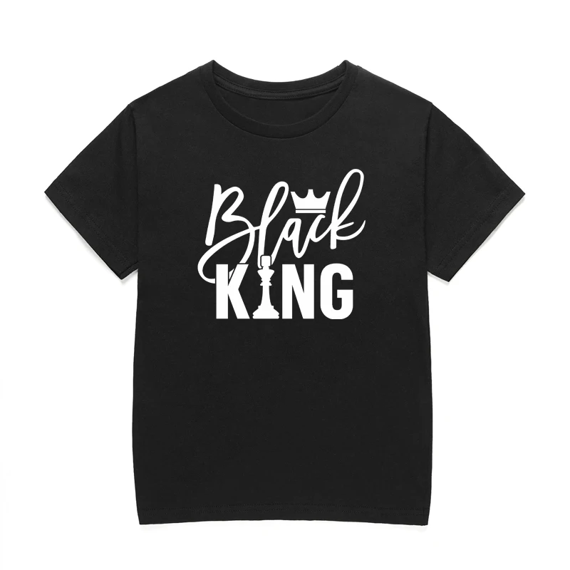 

Wholesale and Custom 100% Cotton Kids T Shirt Black King Graphic Boys Child Casual Tee Tops K-77, White,black,gray,yellow