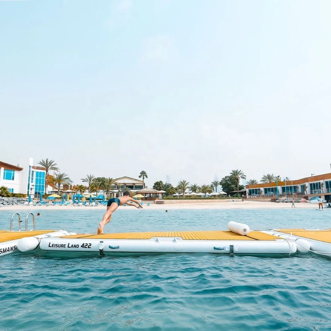 
Leisure Land 422 Inflatable Swim Island Floating Raft Inflatable foil Water Jet Ski Dock Floats Platform with ladder  (60858231270)