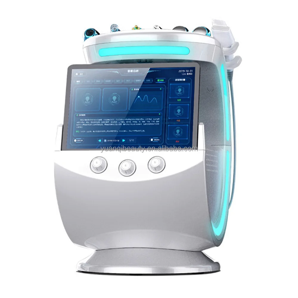 

2022 ice blue 7 in 1 hydro dermabrasion facial microdermabrasion beauty salon equipment with skin analyzer