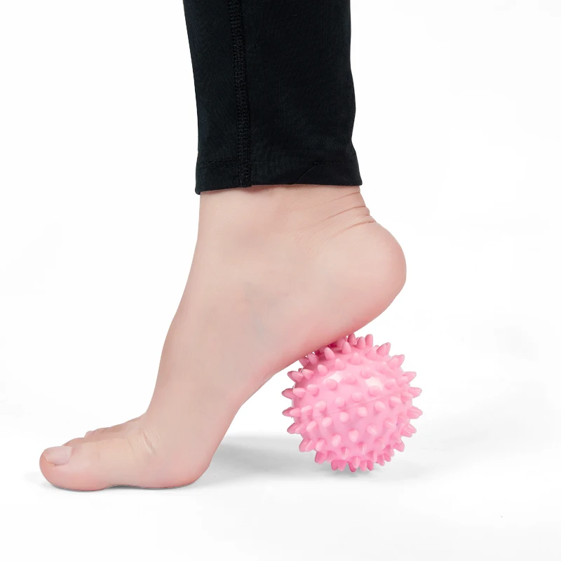 

Custom Logo  Eco Hard Leg Massage Ball Spiky, Blue, green, pink, purple and black.