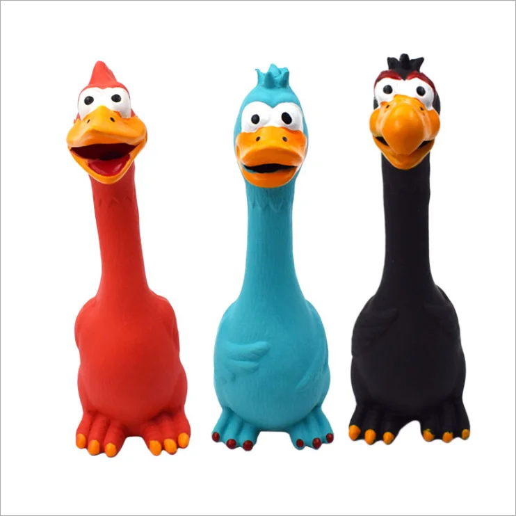 

Funny Squeeze Latex Scream Chicken Pet Toy, Red