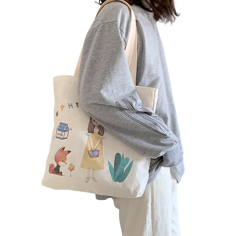 

Custom Promotional Printed Cotton Shopping Organic Reusable eco friendly Canvas Tote Cotton Bag, Customized color