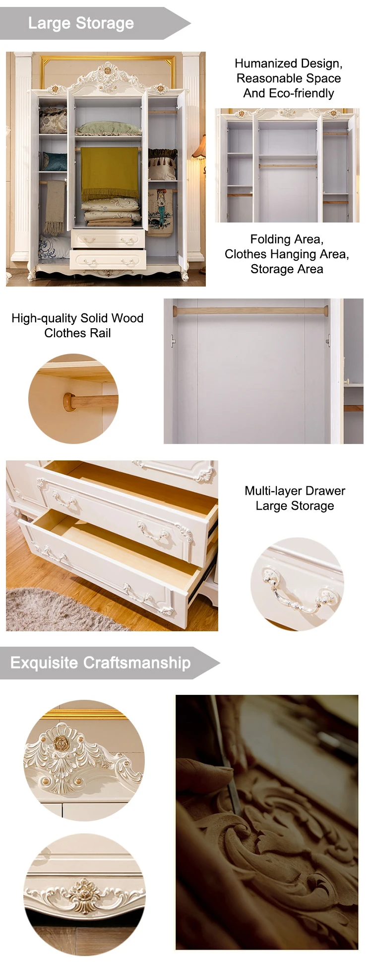 Home Furniture Wardrobe Modern Clothing Storage Cabinets And Armoire