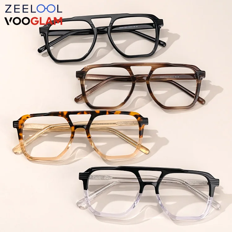 

Zeelool Vooglam latest spectacle Wholesale black Aviation Acetate Frames optical tortoise glasses business men eyewear frames