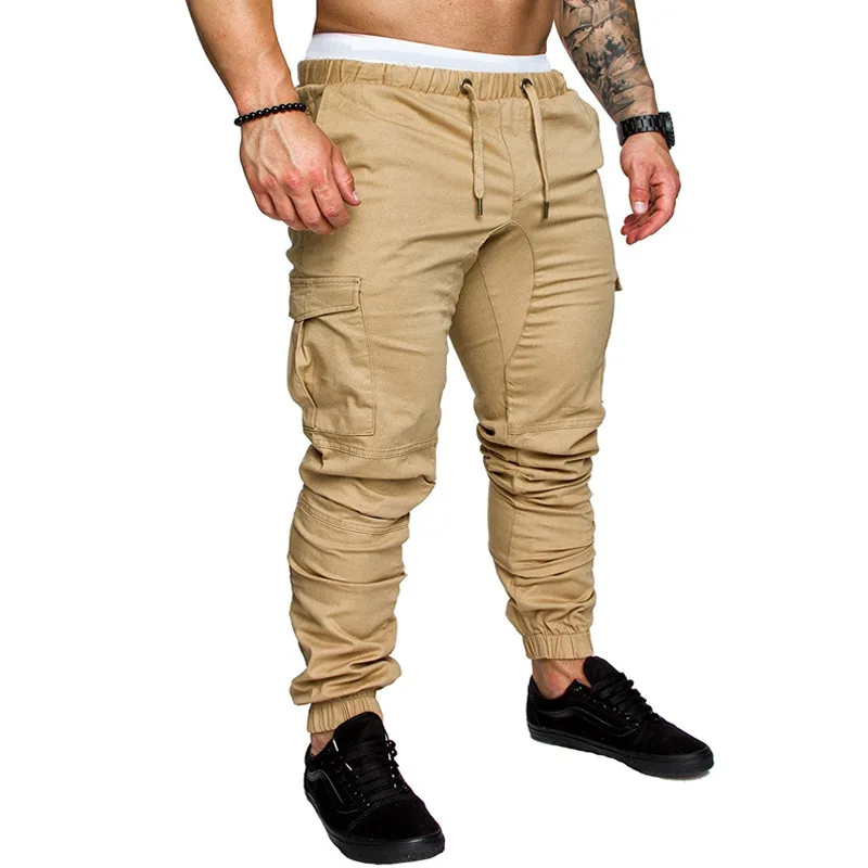 Custom Workout Mens Trousers Tooling Multi Pockets Casual Track Pants Men Joggers Sweatpants Male