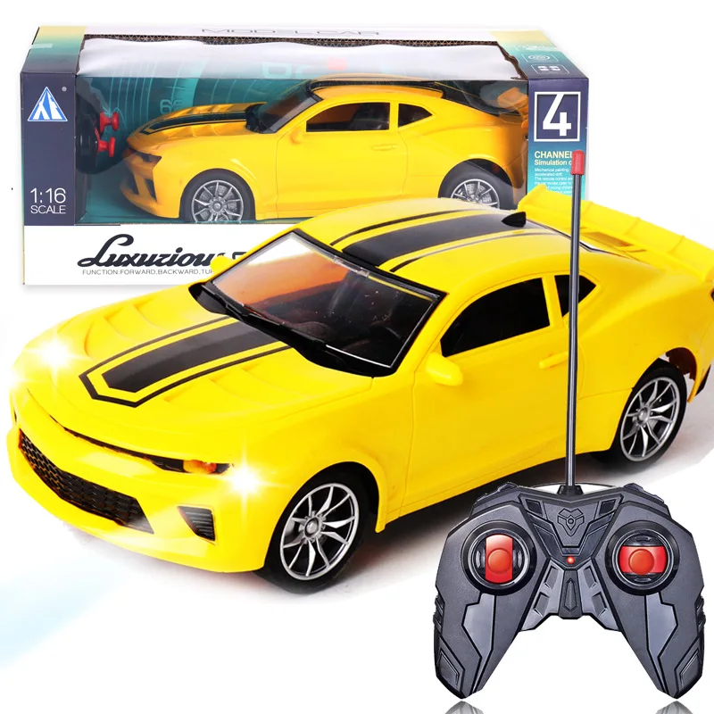 1:16 4ch Rc Racing Children's Car Yellow Wireless Remote Control 