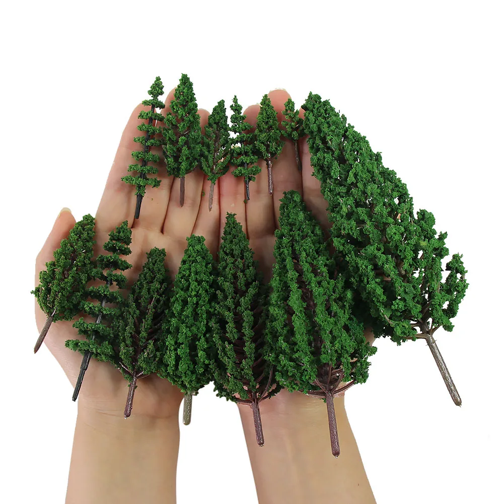 

S0901 Model Train Railway O HO TT N Scale Forest Model Plastic Pine Trees Green Artificial