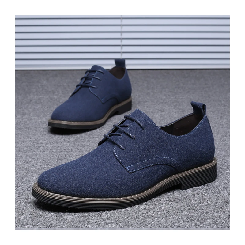 

Men's Nubuck Leather Casual Multicolor Leather Shoes Suede Fashion Trend Large Size Men Single Shoes, Black,brown,grey,navy