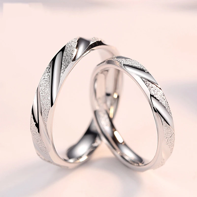 100% S925 Sterling Silver Frosted Finger Rings for Woman Men Wedding Band Top Quality Engagement Fine Party Jewelry