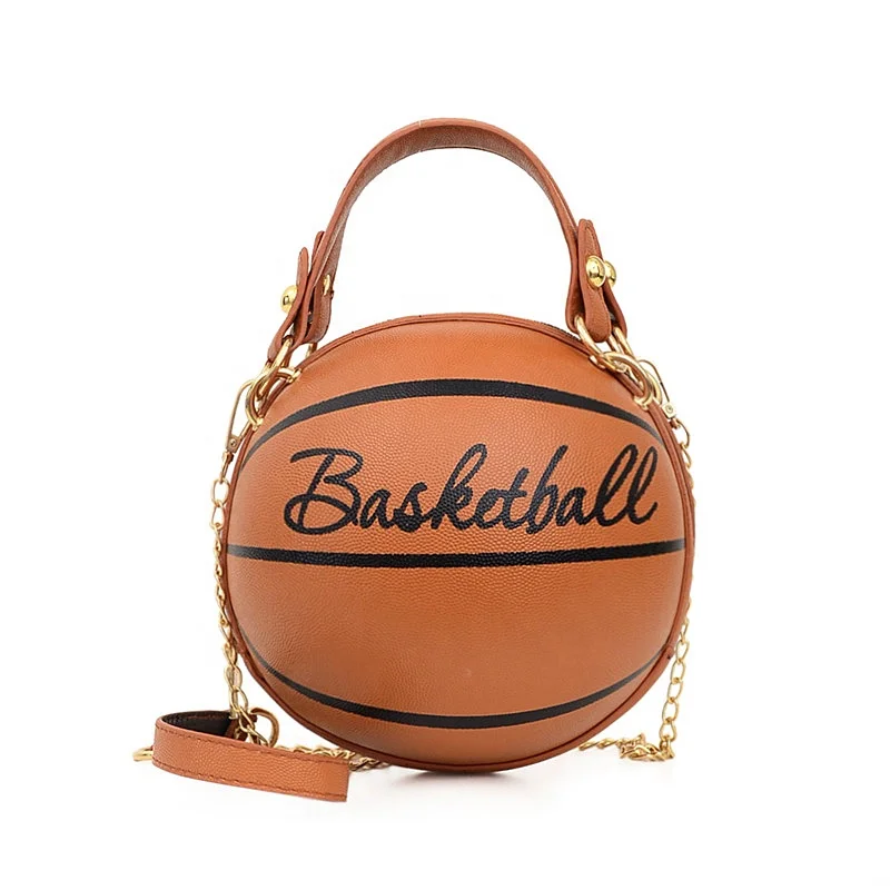 

Fast Delivery new round football chain crossbody shoulder bags basketball shape purse women bags winter autumn