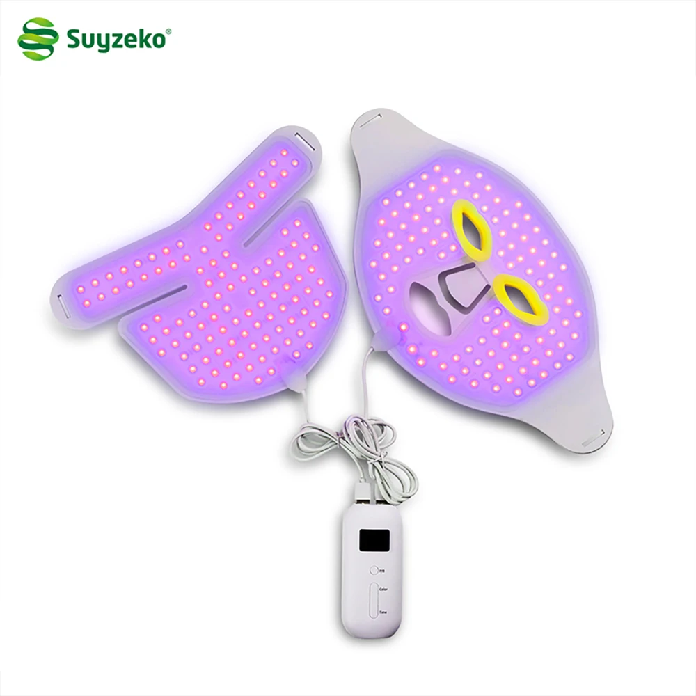 

Home Use Anti Aging Wireless Silicon 7 Colors Led Light Therapy Skin Rejuvenation Facial Mask, White silicone material