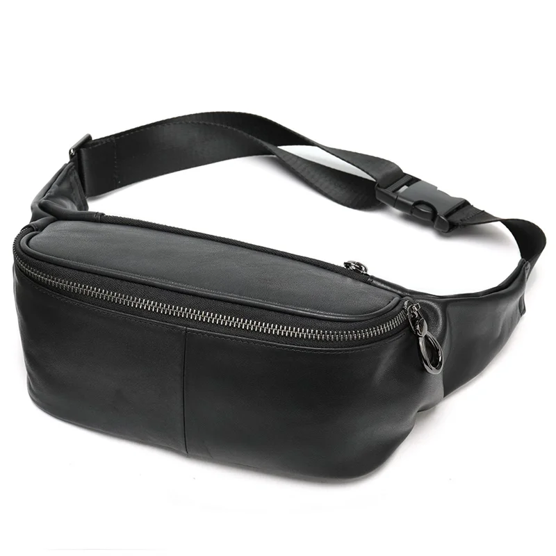 

WESTAL OEM Genuine Leather Waist Packs Fanny Pack Belt Bag Phone Pouch Bags Travel Waist Pack Male Small Waist Bag Leather Pouch, Black