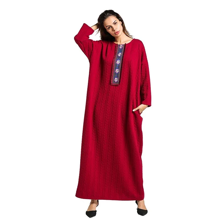 

Hot Sale Islamic Clothing Muslim Winter Dress Long For Lady