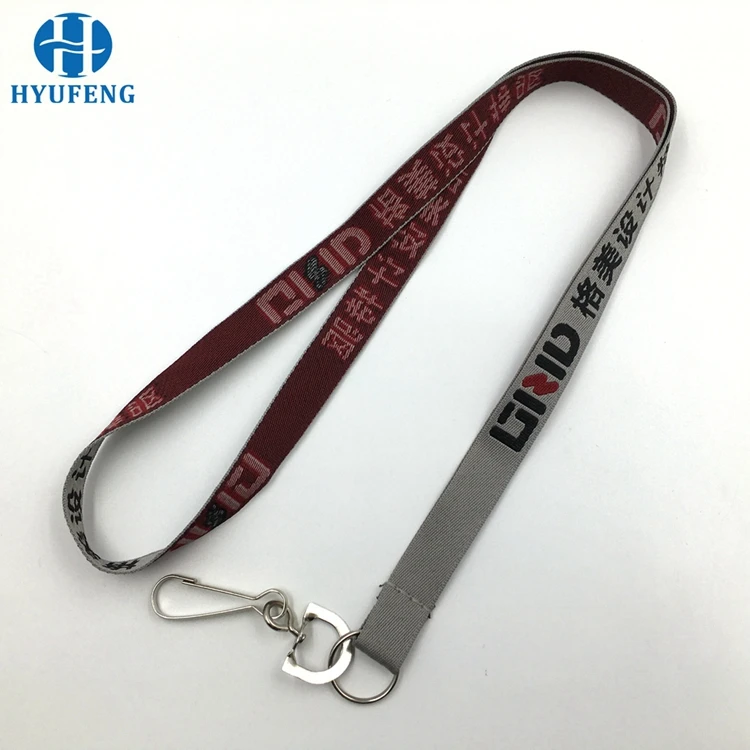 
Custom print logo woven polyester fabric key ID card holder rainbow lanyard with clip/buckle no minimum order 