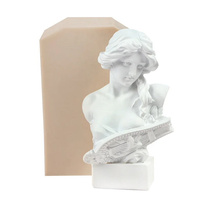 

Roman goddess plaster statue body candle silicone mold 3d handmade aroma candle mold woman, Random