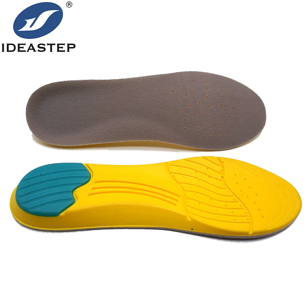 

Ideastep PU Foam Insoles Soft Comfortable Shock Absorption Daily Life Shoe Inserts, Grey + yellow