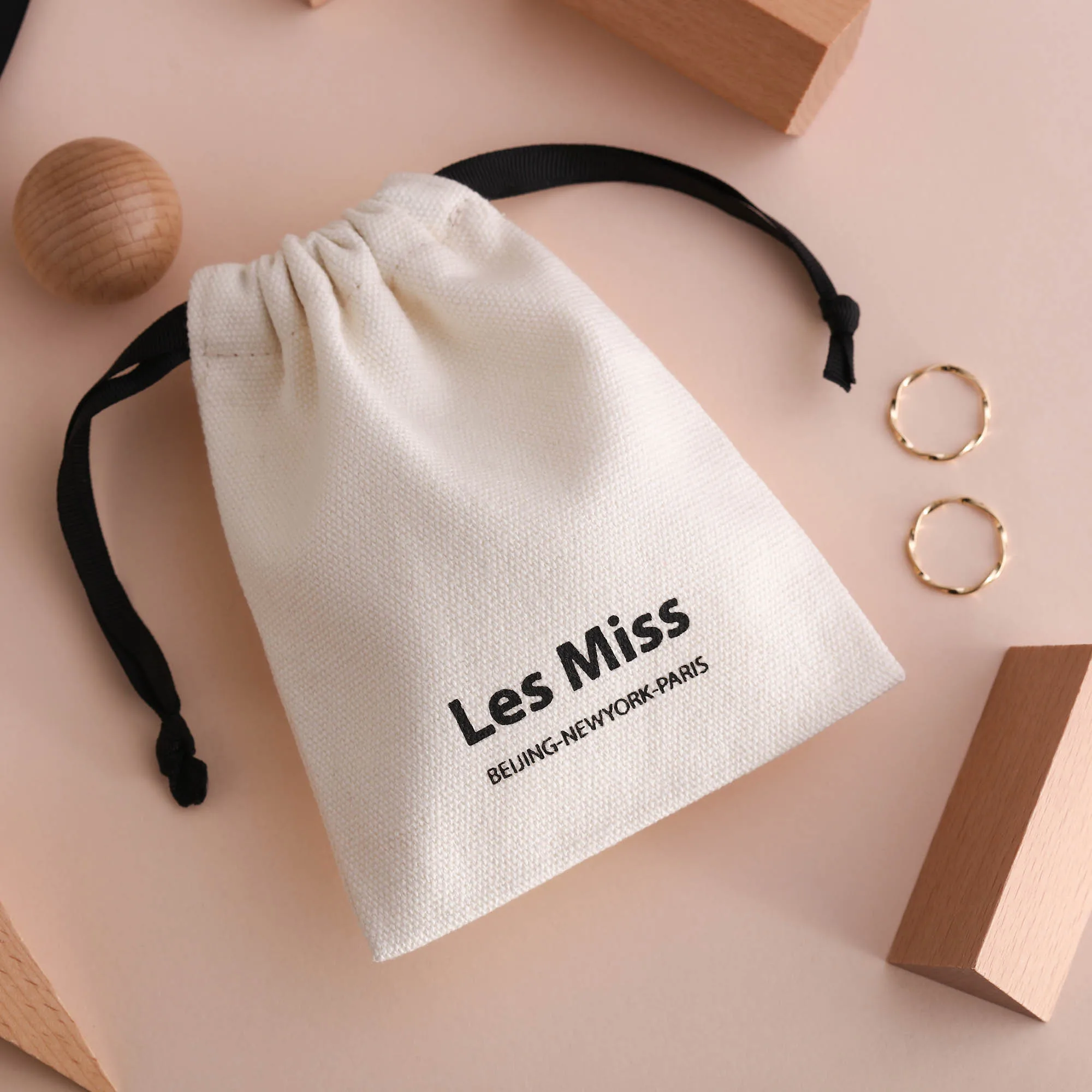 

PandaSew 12 ounces canvas cotton drawstring bag with custom logo jewelry pouch, Customized color