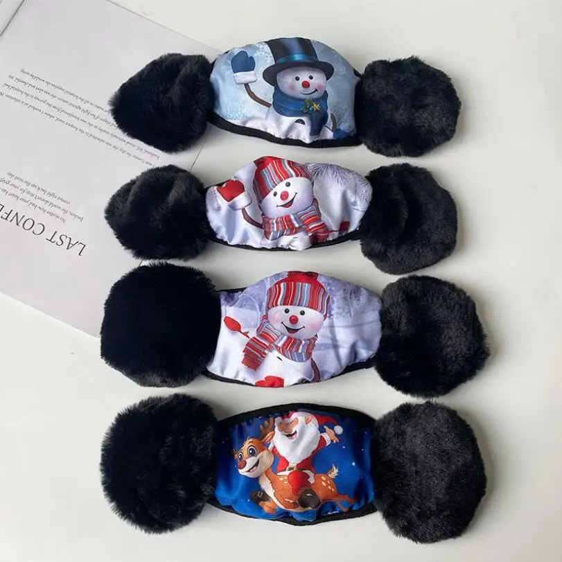 

winter high quality warm Christmas facemask factory custom reusable desiner facemask for women, Picture