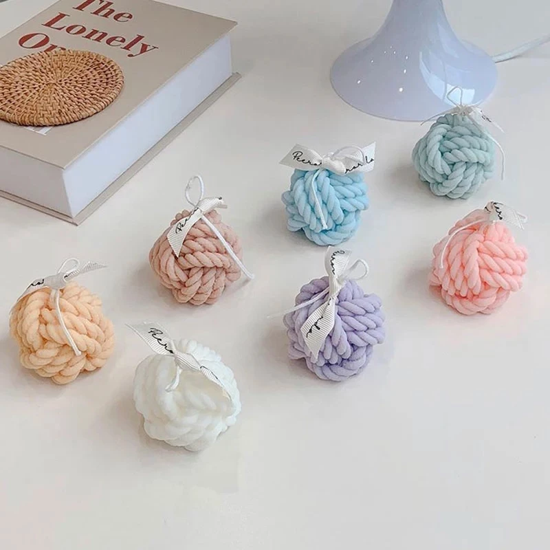 

Wool Ball Candle Silicone Mold 3D Wax Candle Mold Coarse Ball Design Wool Ball, As the picture
