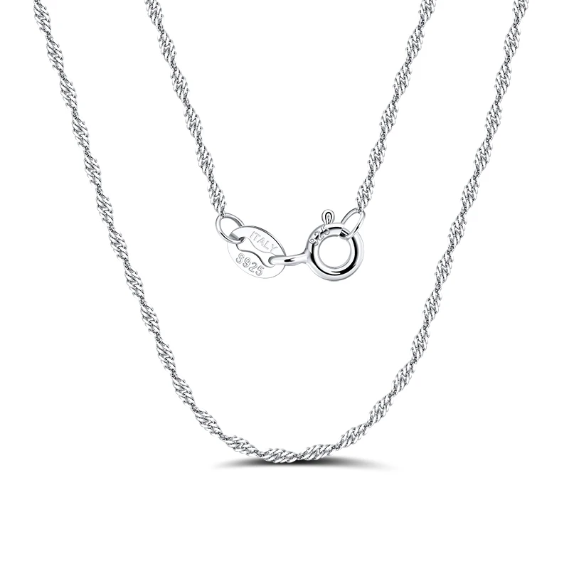 RINNTIN SC02 18k Gold Plated Twist Rope Chain 1.5mm 925 Sterling Silver Men Chain Necklace Women Chains 16 18 20 Inches