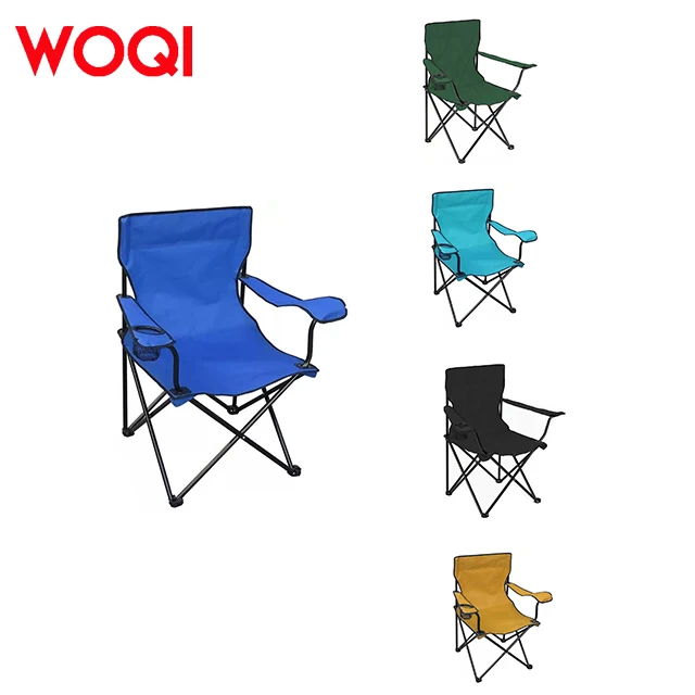 WOQI Outdoor Iron Frame Oxford Fabric Contemporary Modern Folding Chair for Garden Beach Camping & Leisure