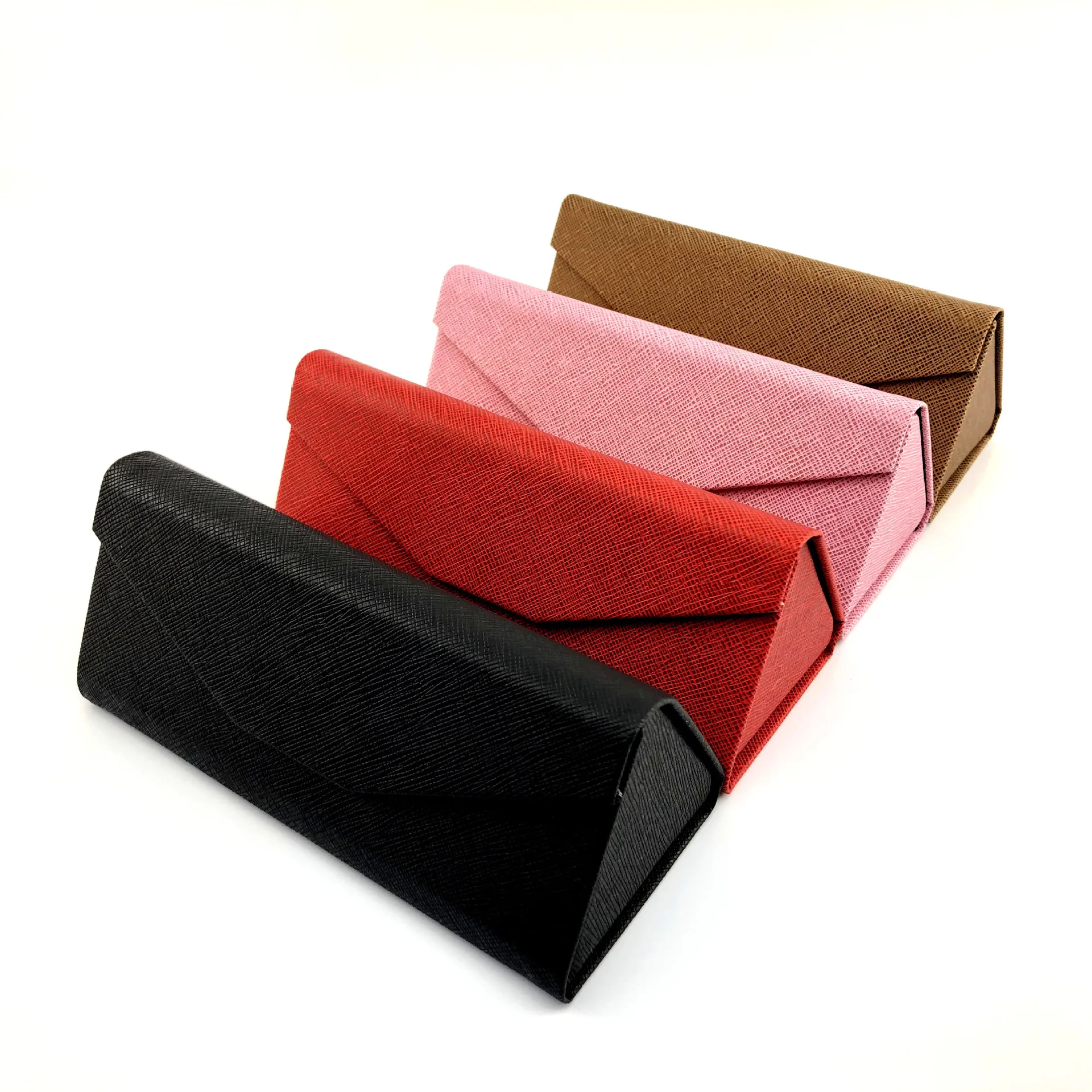 Promotional price pu leather folding glasses case manufacturers online sale