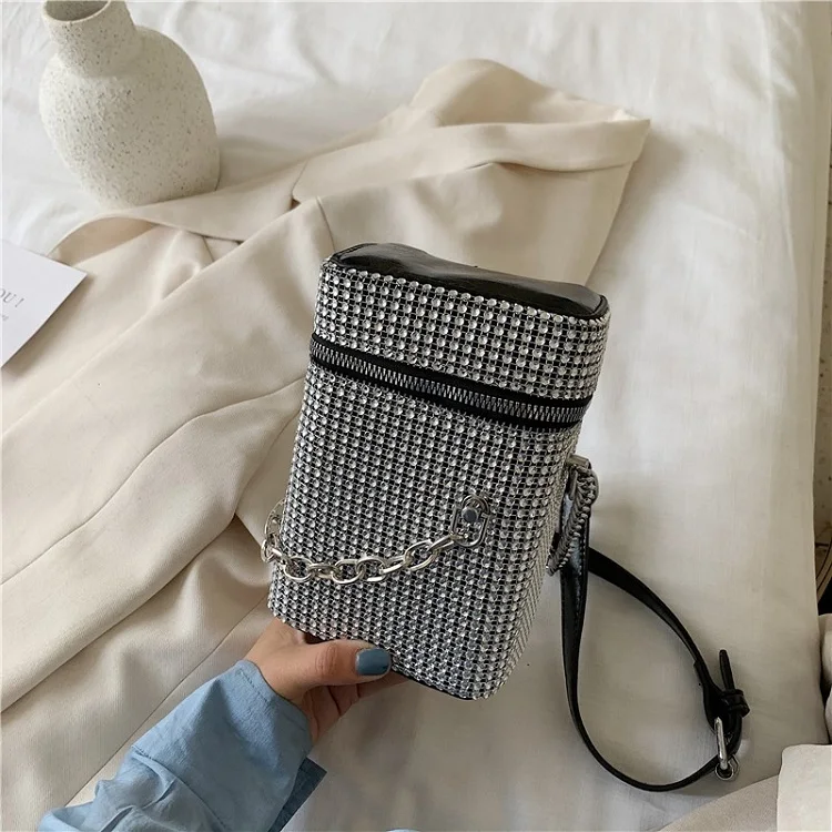 

Qetesh Diamond Square Box Mini Chain Bag With Chain Handbags For Women, Customizable