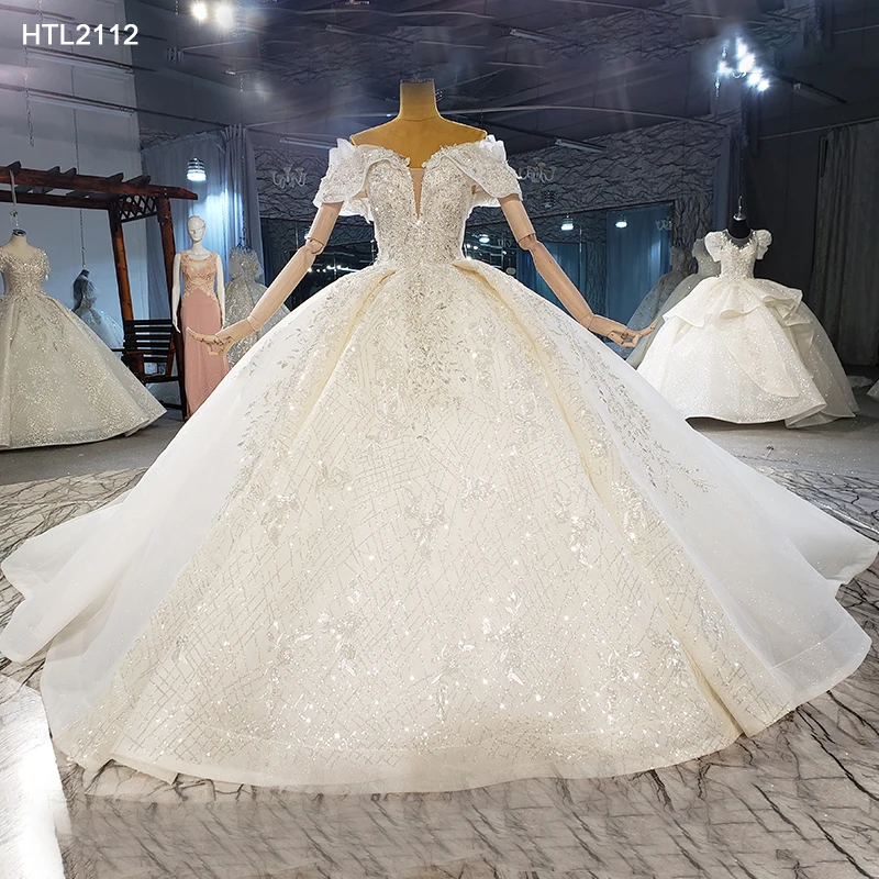 

Jancember HTL2112 2020 New Design Bridal Gowns Long Plus Size Wedding Gowns, White