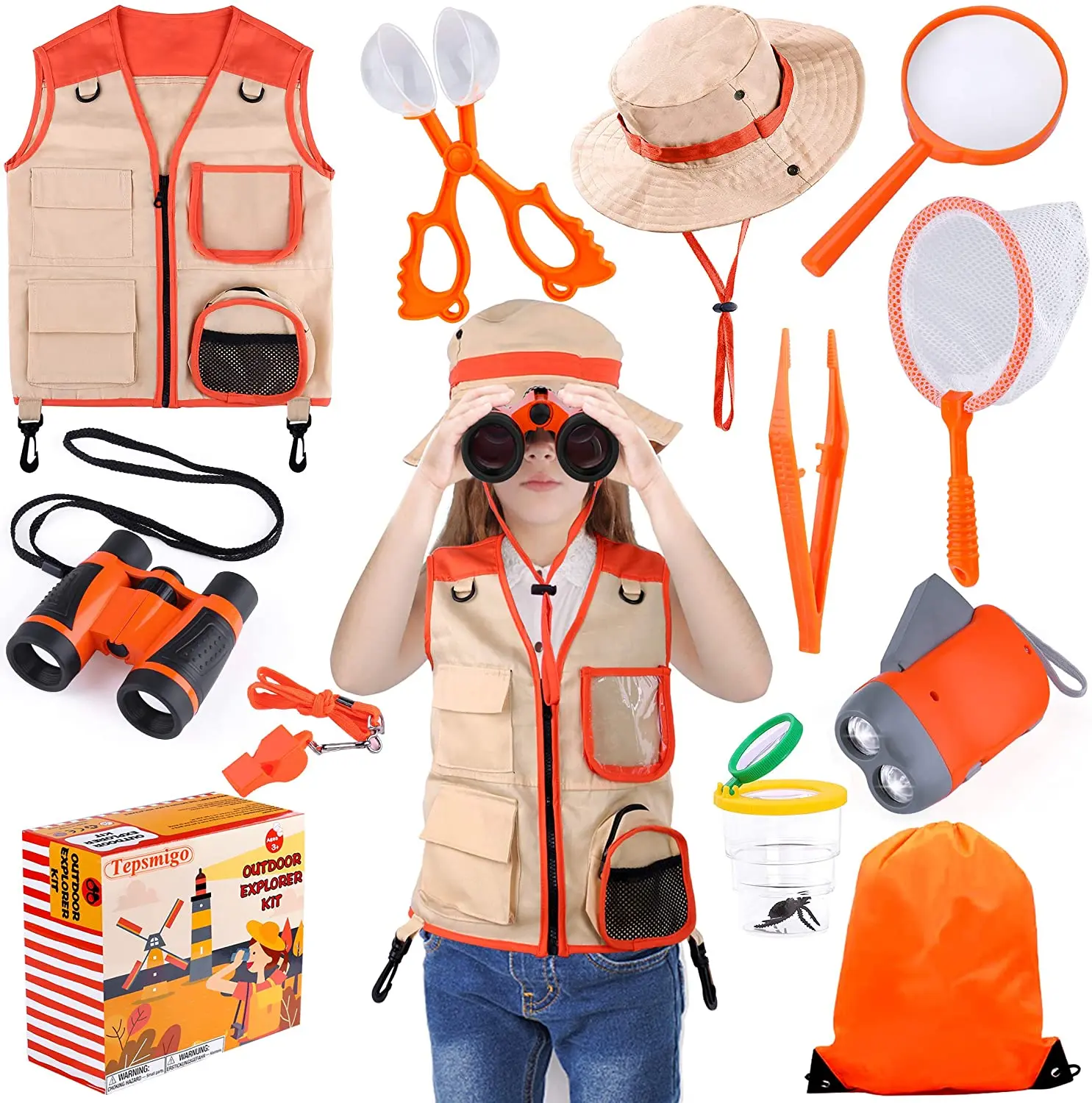 Kids Explorer Kit, 11 Pcs Outdoor Exploration Kit Educational Toy Gift for Boys & Girls
