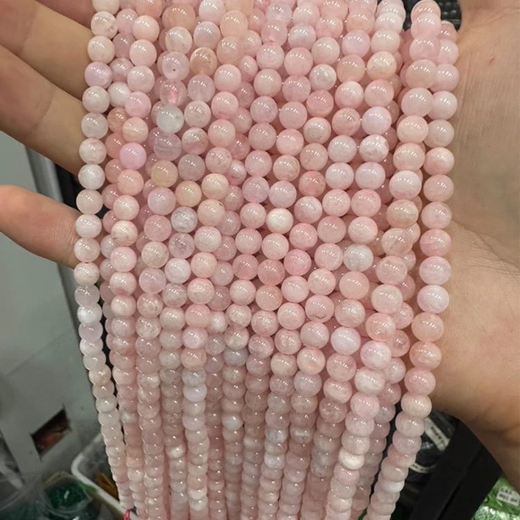 

Natural Pink Morganite Loose Stone Beads Gemstone 6 mm 8 mm 10 mm Round Loose Beads