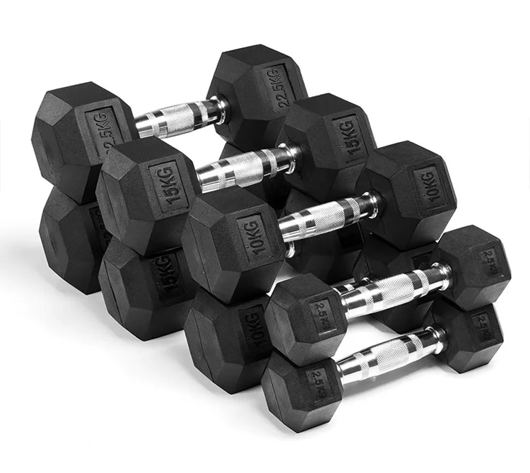 

Hex Dumbbells Set 2.5Kg-40Kg/5Lb-100LB Weights Gym Equipiment Fitness Dumbbells Set Rubber Dumbbell For Workout, Black