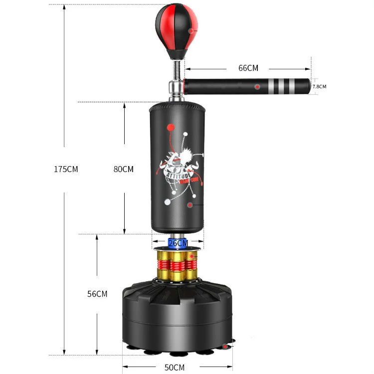 

Customized logo free standing spinning boxing punching bag with speed ball and bar