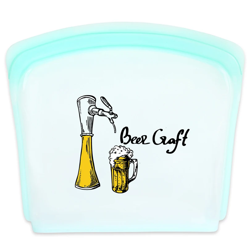 

BPA-Free BPA Free Reusable Silicone Food Storage Bag Portable Silicone Snack Pack, Light green, light blue, light pink, light gold, transparent or custom