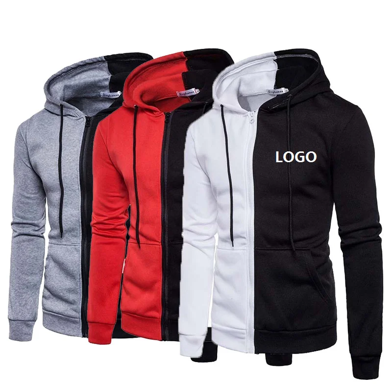 

custom sweater bespoke men's hoodie jacket printed sweater loose cheap zipper jacket men's Hoodie