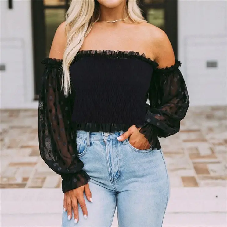 

W8480 fall 2020 women clothes one shoulder top crop top t shirt