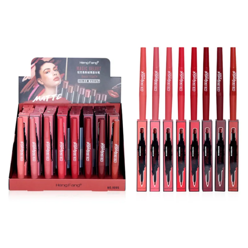 

32 display box of matte mist surface double end combination mouth red lip pencil