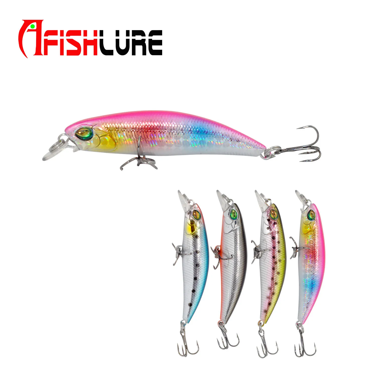 

Factory Small Sinking 1.5m Hard Minnow 60mm/5.2g Plastic Minnow Fishing Lures Peche Bass Pike Trolling Pesca Fishing Tackle, 4 colors for choice
