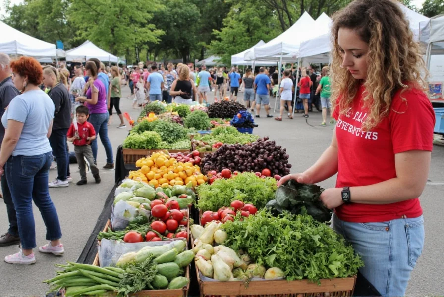 Pepper Place Saturday Market with colorful produce displays and community gathering