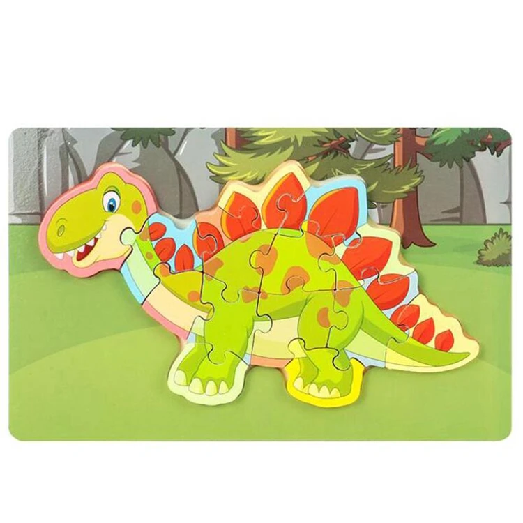 

Educational Puzzle Game For Children Wooden 3D Dinosaur Puzzle Cartoon Dinosaur Jigsaw Pop Diy Puzzle Kids Gift Educational Toy