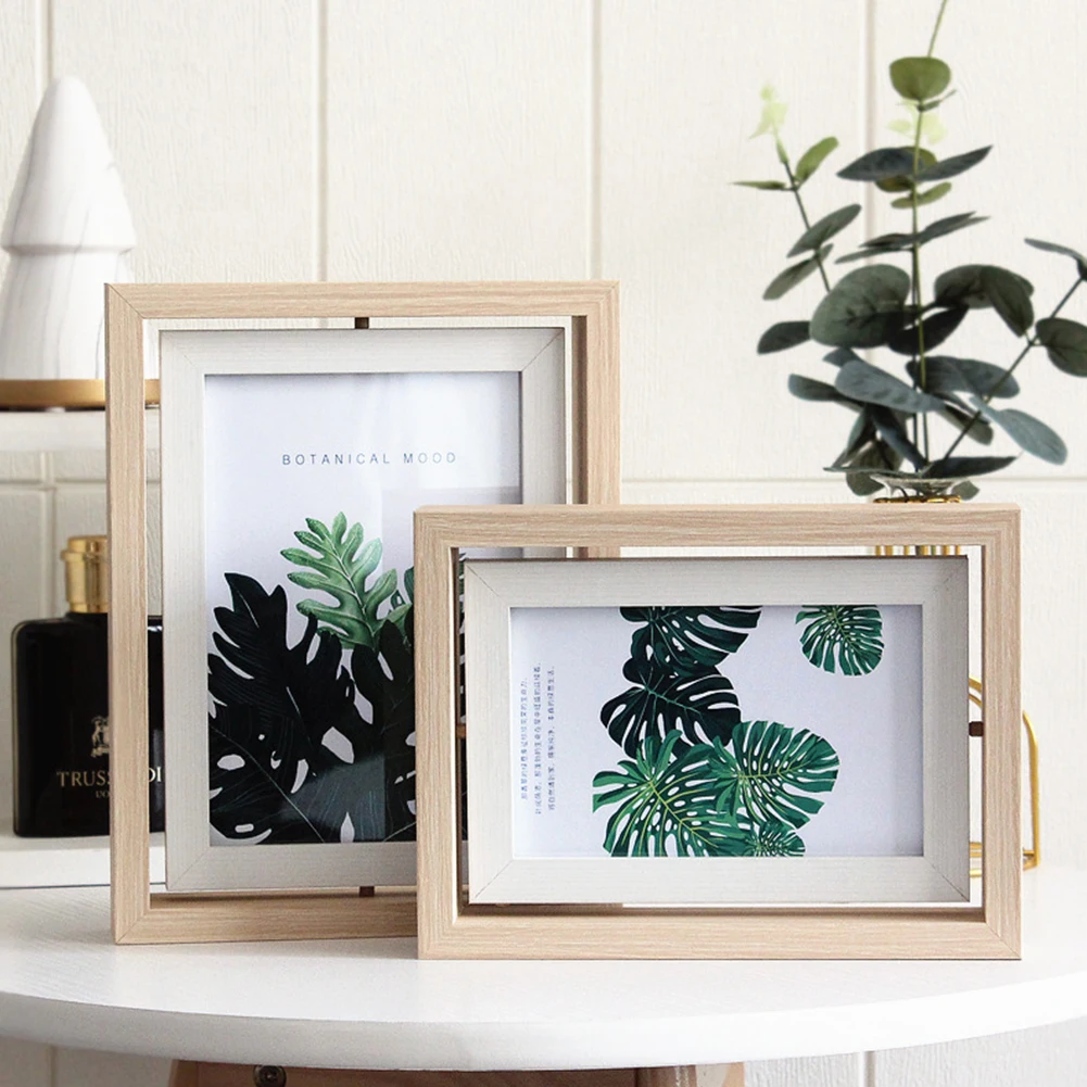 Wholesale Transparent Double Sided,Glass Picture Wooden Frame And Clear