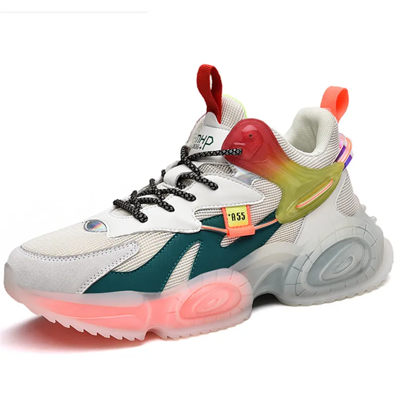 

Dropshipping Custom Logo New Men Air Cushion Mesh Chunky Sneakers Breathable Men's Platform Shoes Leisure Footwear for Male