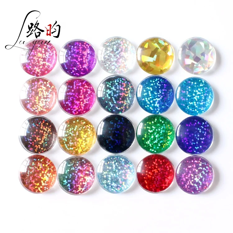 

New Ideas 1.2 Inch Imported Sequins Christmas Glass Big Glitter Flashing Refrigerator Fridge Magnets For Souvenir And Promotion