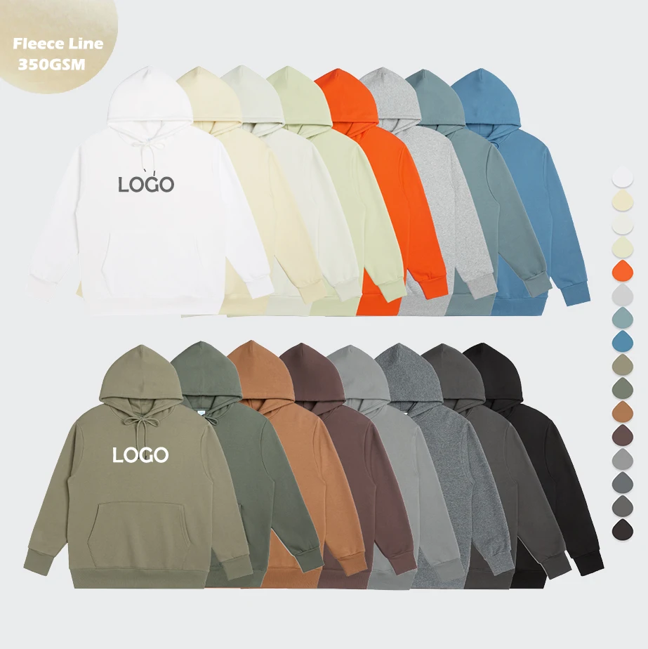 

350GSM Fleeced Lined Blank Bulk Oversized Pullover Sweatshirt Plus Size Men's Streetwear Hoodies