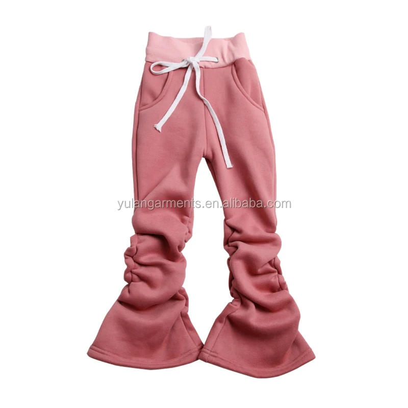Kids Fall Stacked Pants Colorful Baby Girl Jogger Leggings Thicken