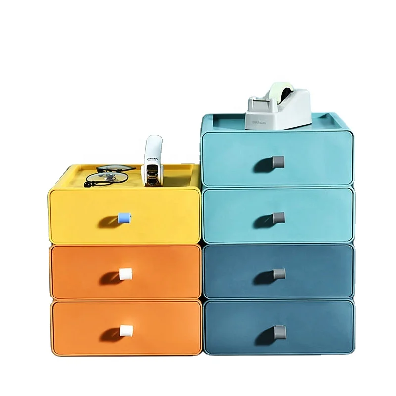 

Promotional Colorful Desktop Drawers Plastic Cosmetics Makeup Organizer Storage Drawer