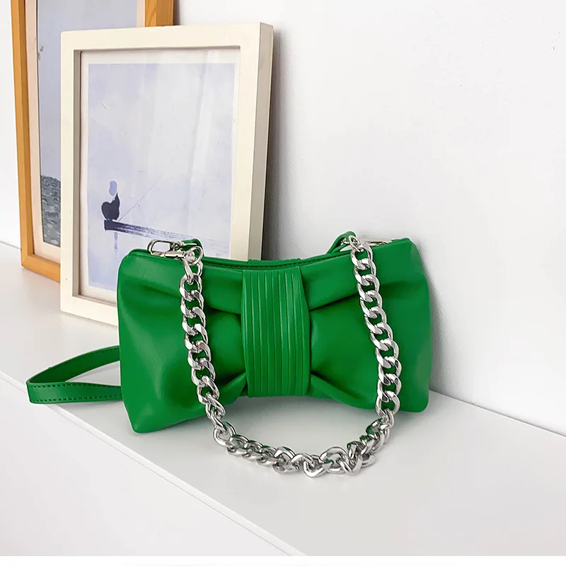 

unique design chains butterfly cross body women handbags ladies Fashion bow-knot under arm shoulder purses and handbags 2022, Green, white, black, pink