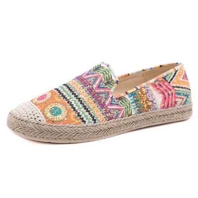

High quality Ladies shoe Bohemian ethnic style flat comfortable plus size fisherman shoes
