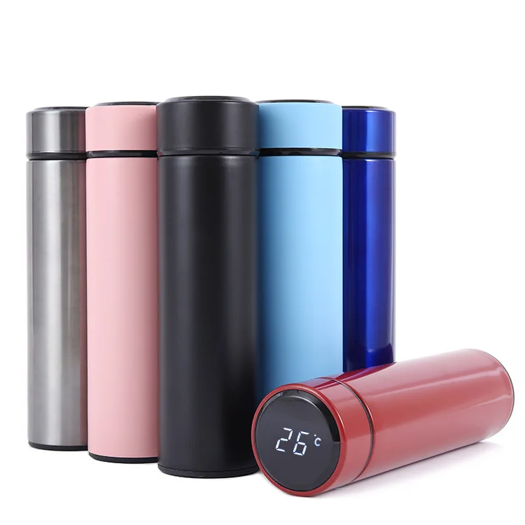 

Zogift Stainless Steel Insulated Smart LED Temperature Reminder Drinking Vacuum Water Bottle With Temperature Display, Black ,as picture