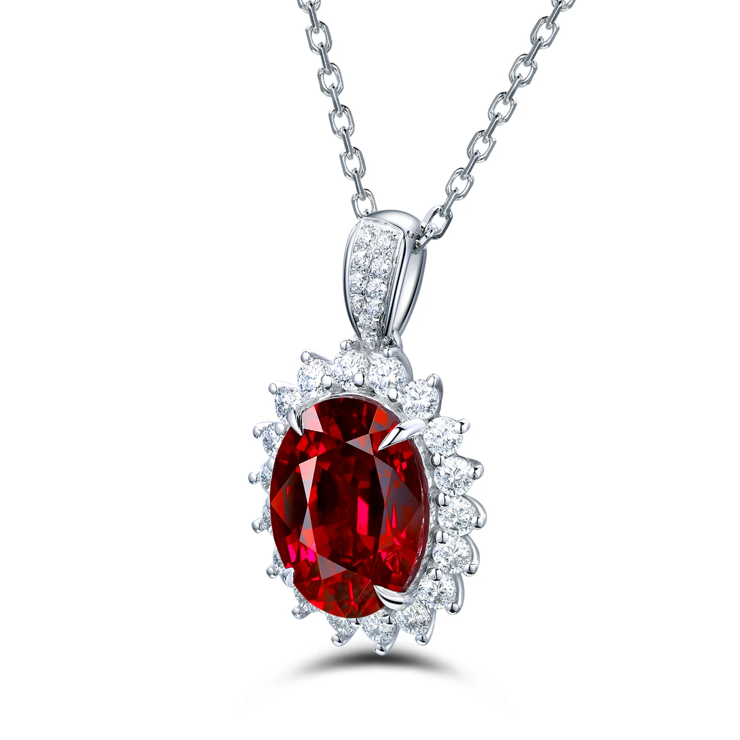 

Anster 2021 Hot Sale 2.94ct Lab grown Ruby 2020 Trending Hot Sale Wholesale Custom Vintage Antique 9K Gold Pendants Necklace, Red