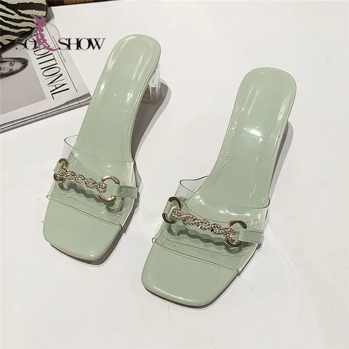 

Hot Sale Custom Wholesale Clear Heel Ladies Shoes Pumps Slippers For Women and ladies